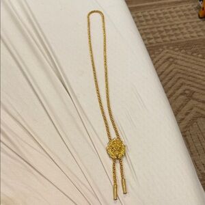 Gold Tone Lion Head Bolo Necklace ✨ 🦁